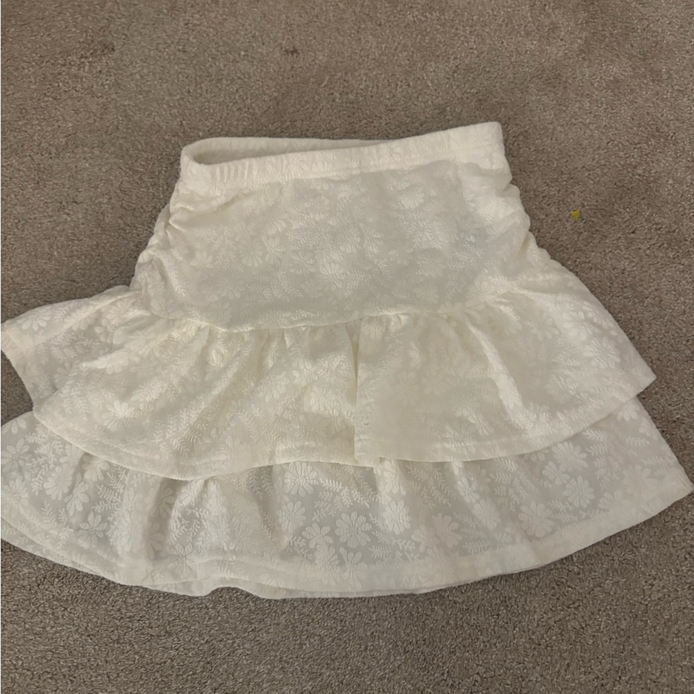 SHEIN Cream Floral Mini Skirt